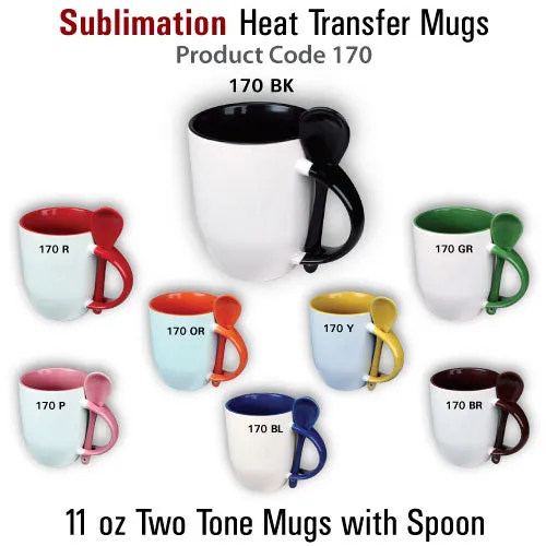 11 OZ Two Tone Mug with Spoon Item No: 170