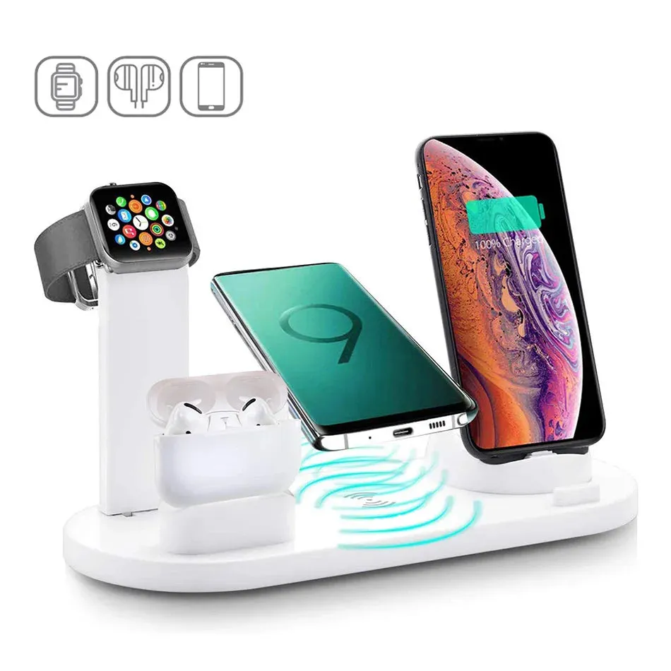 30W 7 in 1 Wireless Charger Stand Pad for Iphone 14 13 12 11 XR Apple Watch Airpods Pro Iwatch 8 7 6 Fast Charging Dock Station