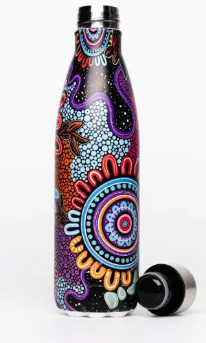 Aboriginal Art Stainless Steel Water Bottle Celebration