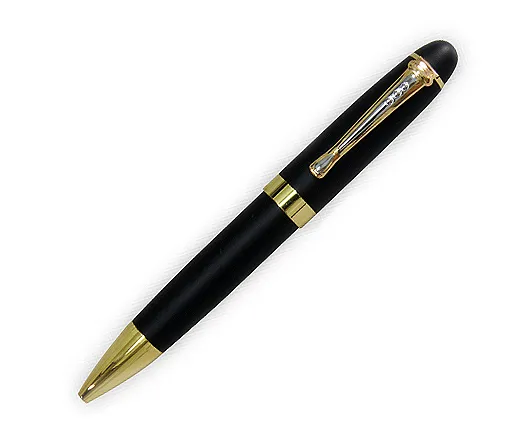 AMS-PN-10 - Black & Gold pen with silver trim on clip