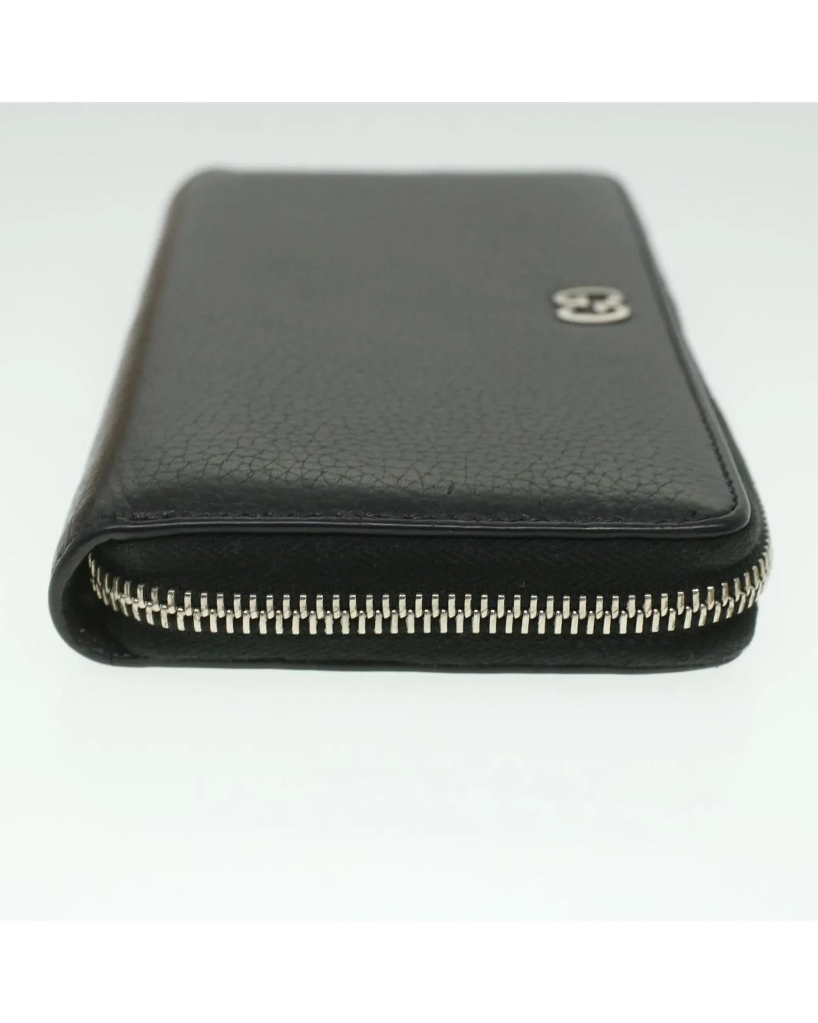 Black Leather Long Wallet by Gucci 473928