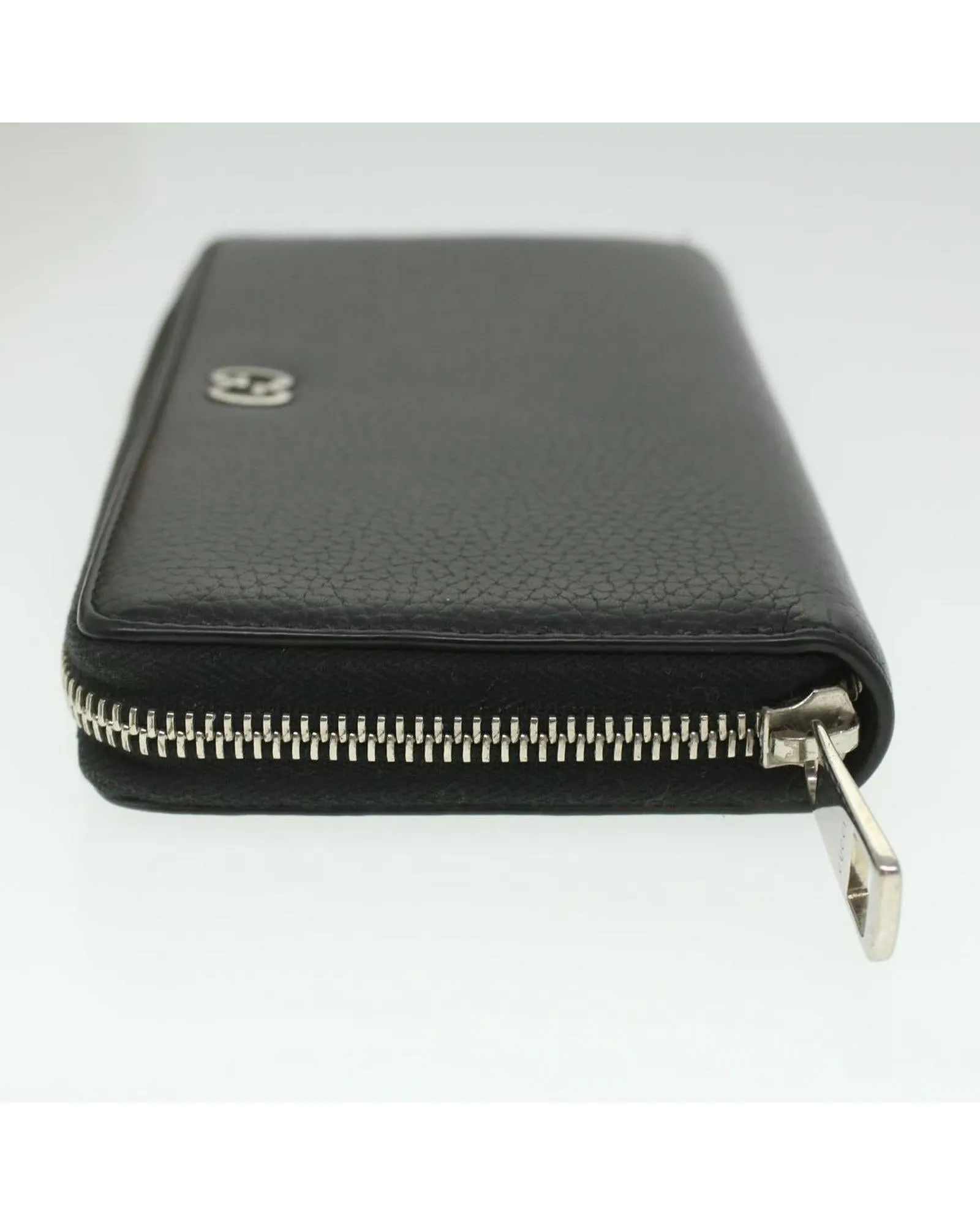 Black Leather Long Wallet by Gucci 473928