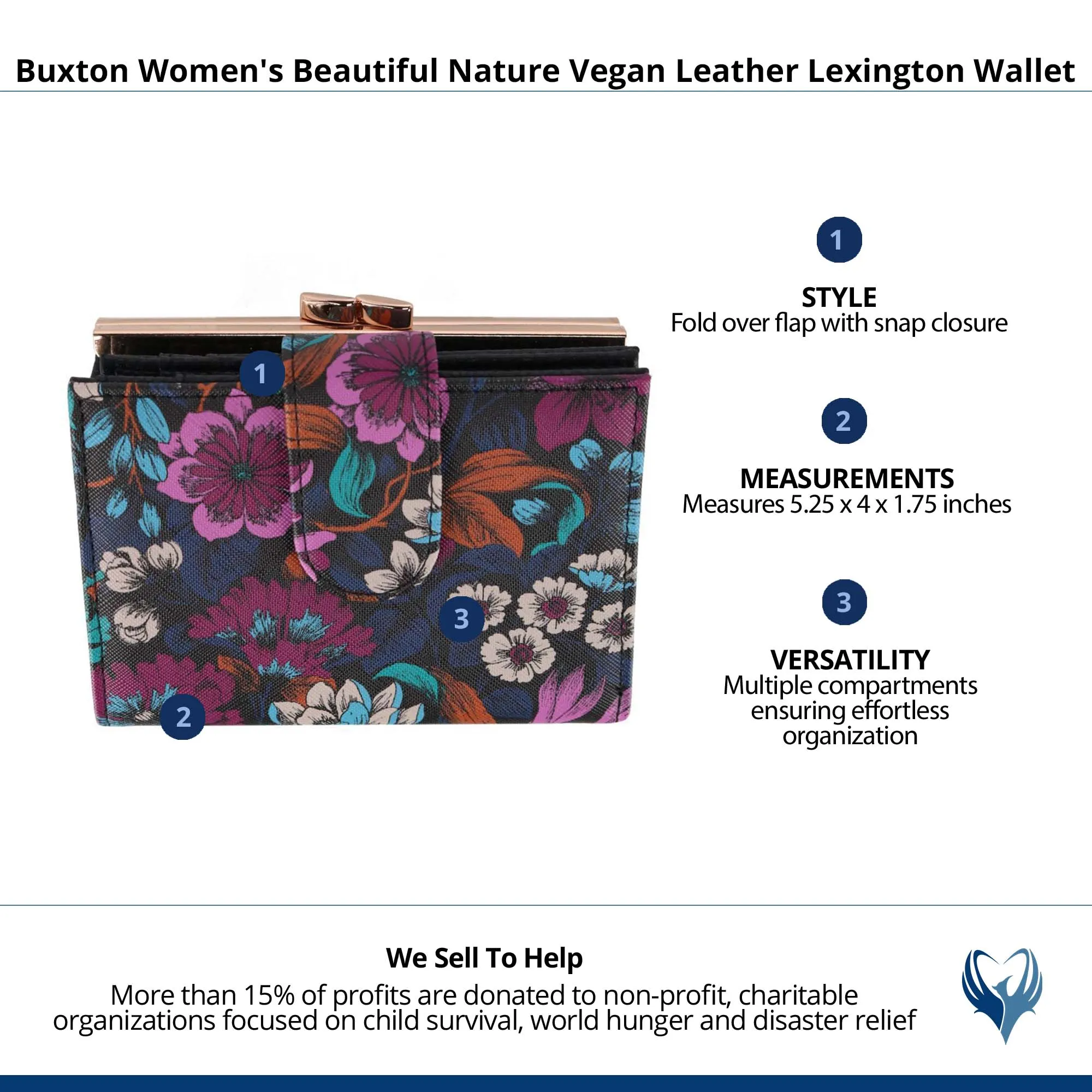 Buxton Women's Beautiful Vegan Leather Lexington Wallet