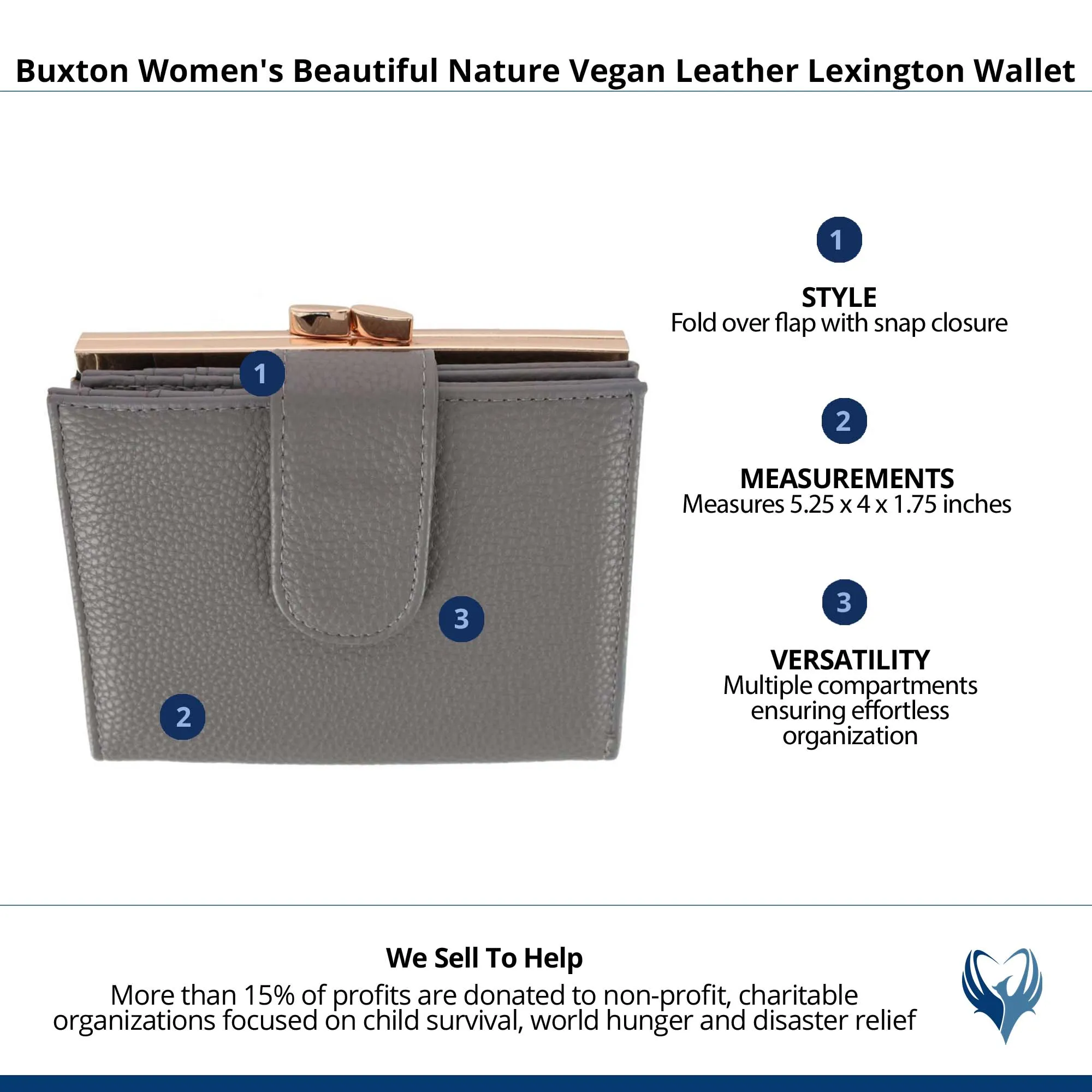 Buxton Women's Beautiful Vegan Leather Lexington Wallet