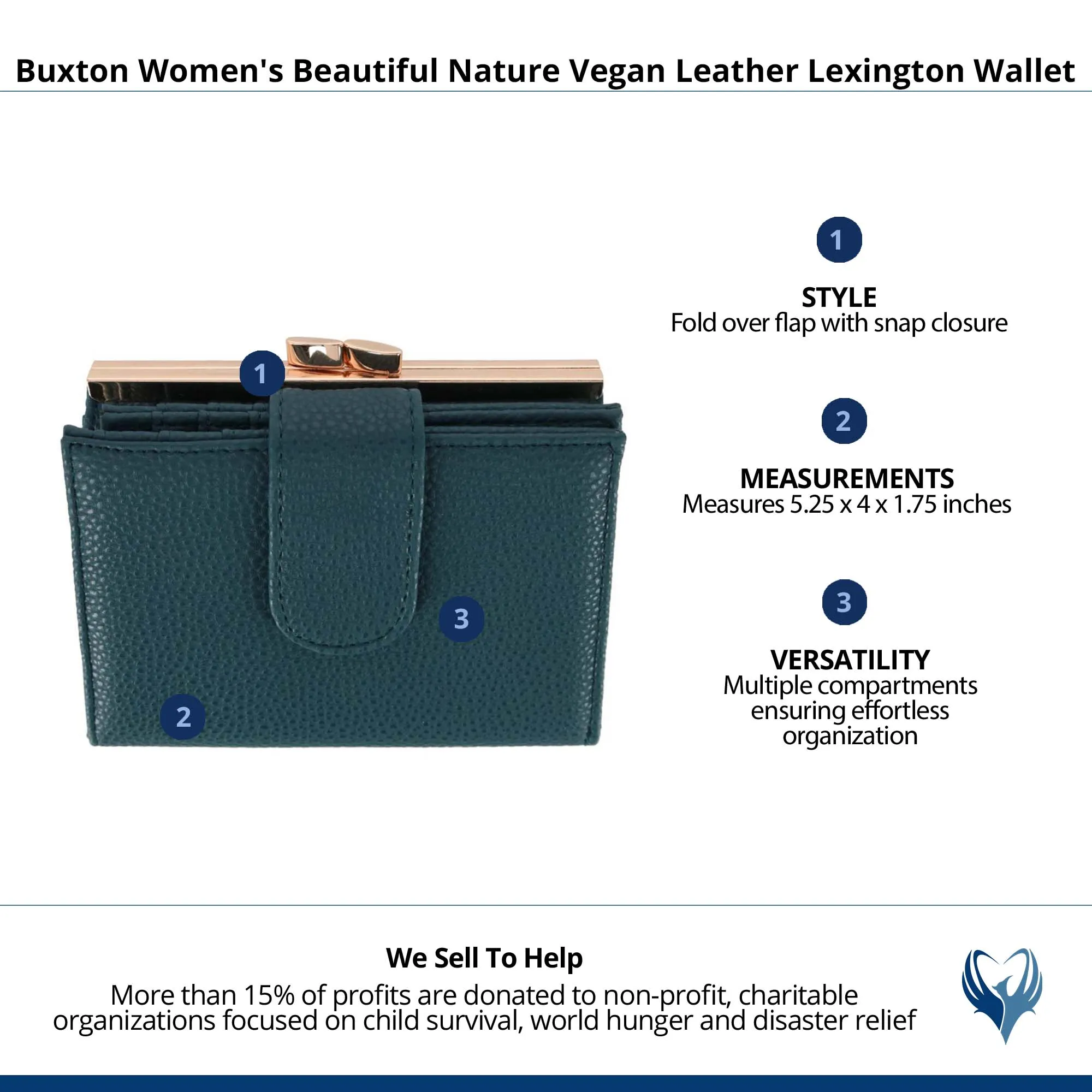 Buxton Women's Beautiful Vegan Leather Lexington Wallet