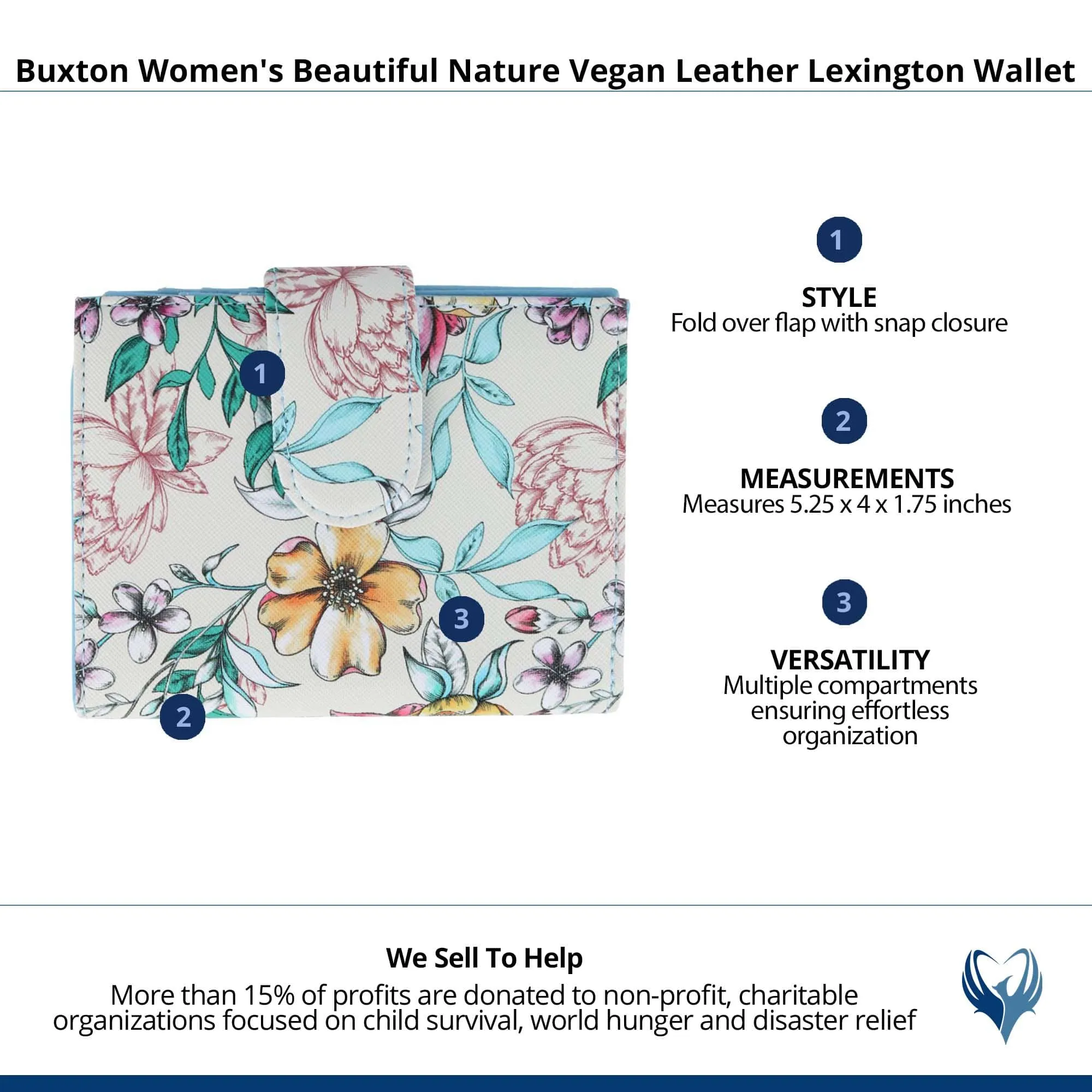 Buxton Women's Beautiful Vegan Leather Lexington Wallet