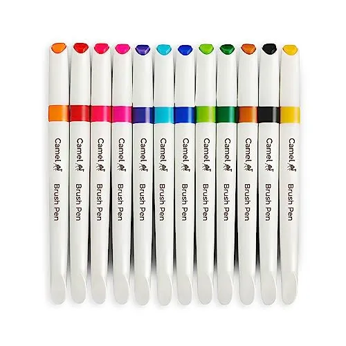 Camlin Brush Pen 12 Shades, Bold - Assorted