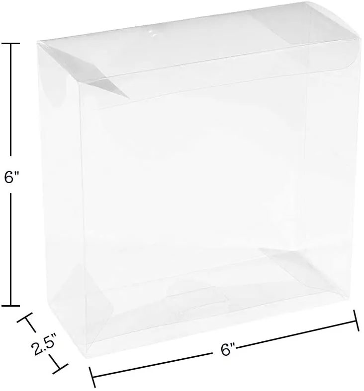 Clear Plastic Gift Boxes 6"x6"x2.5" 16 Pack