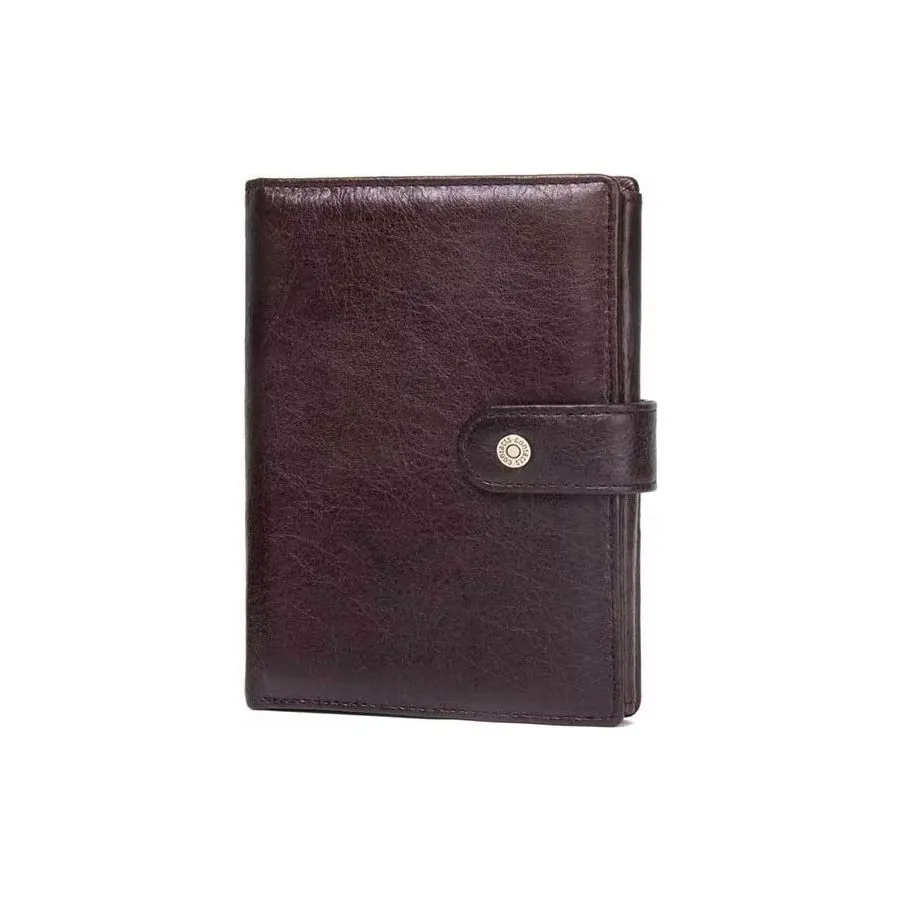 CowLuxe Short Zip Leather Elegant Men's Clutch