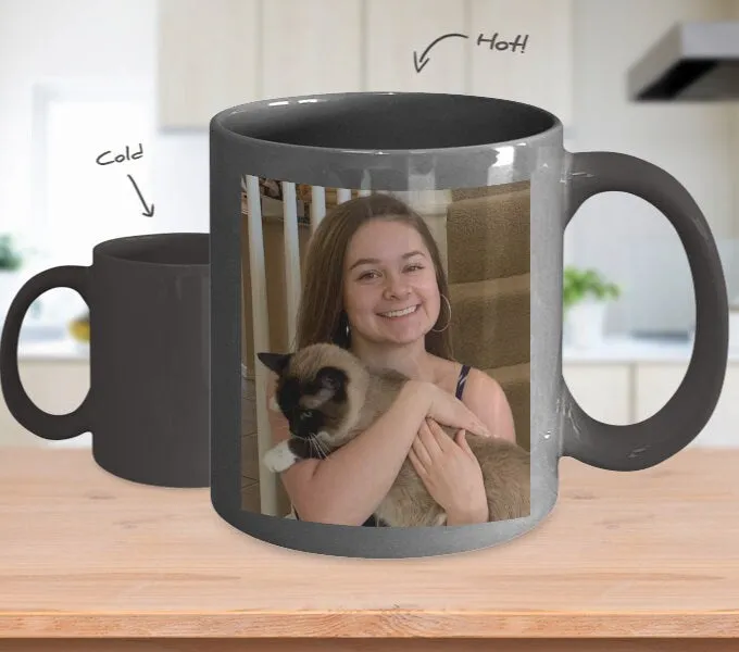 Custom Photo Mug | Heat Changing Mug | Photo Coffee Mug | Customizable Mug | Color Changing Cup | Heat Activated Mug | Color Change Mug