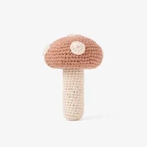 Elegant Baby Mushroom Knit Baby Rattle