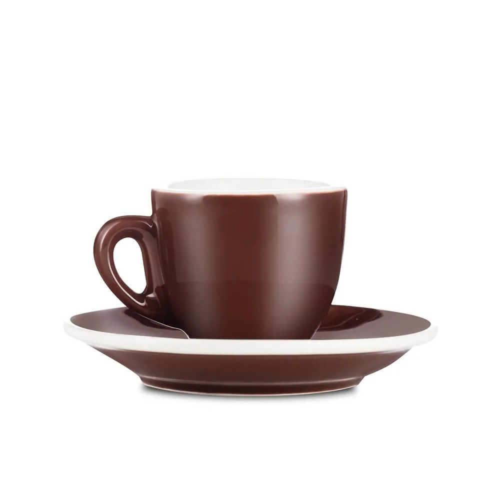 Espresso Parts Porcelain Espresso Cup & Saucer - Brown (2oz/70ml)