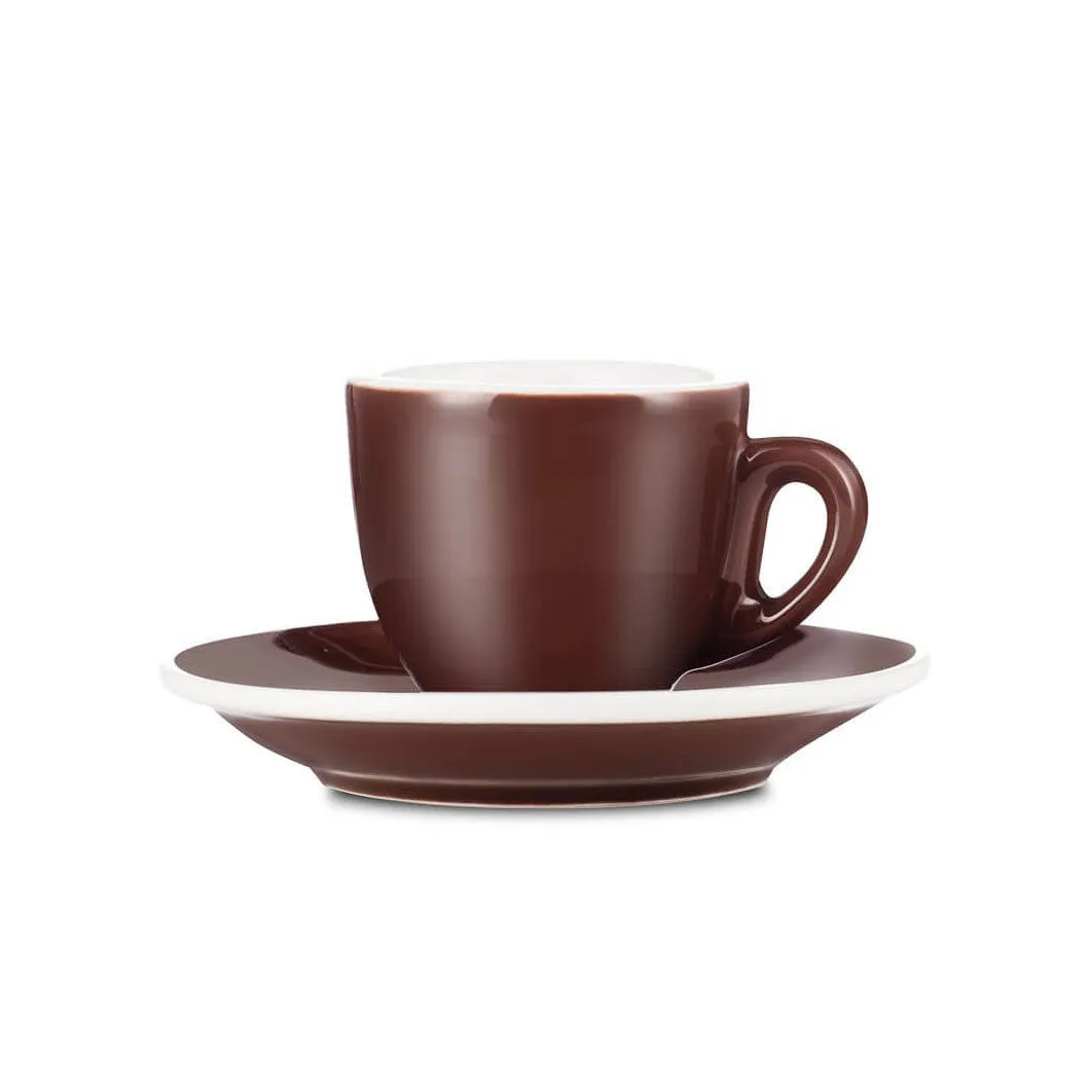 Espresso Parts Porcelain Espresso Cup & Saucer - Brown (2oz/70ml)