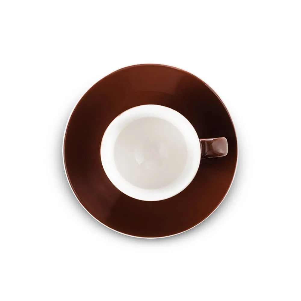 Espresso Parts Porcelain Espresso Cup & Saucer - Brown (2oz/70ml)