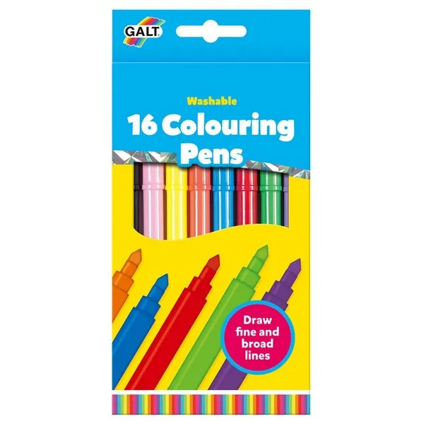 Felt Tip Pens - 16 Washable Colouring Pens