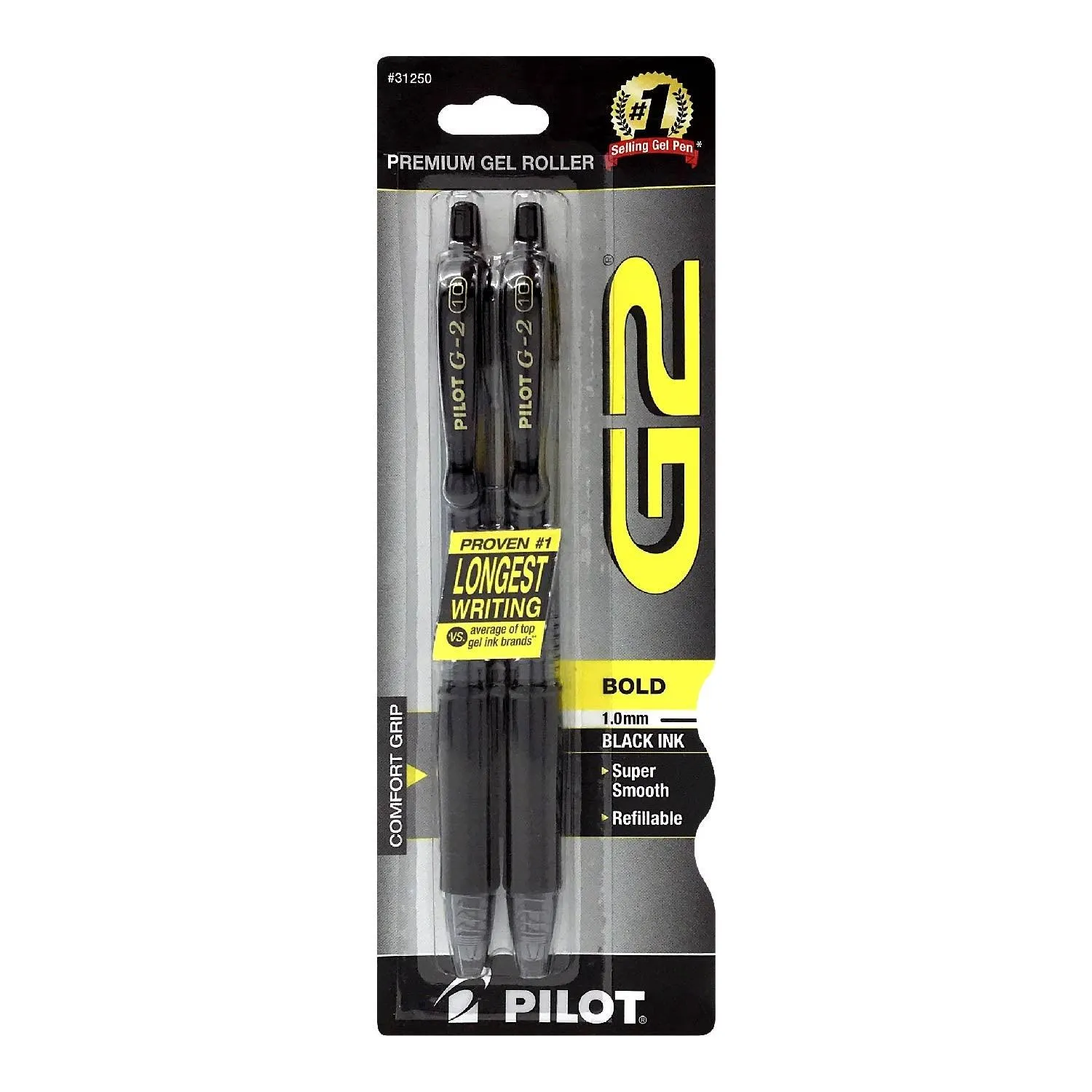 G2 Premium Gel Roller Bold 1.0mm Black 2 ct ea - 12 Pack