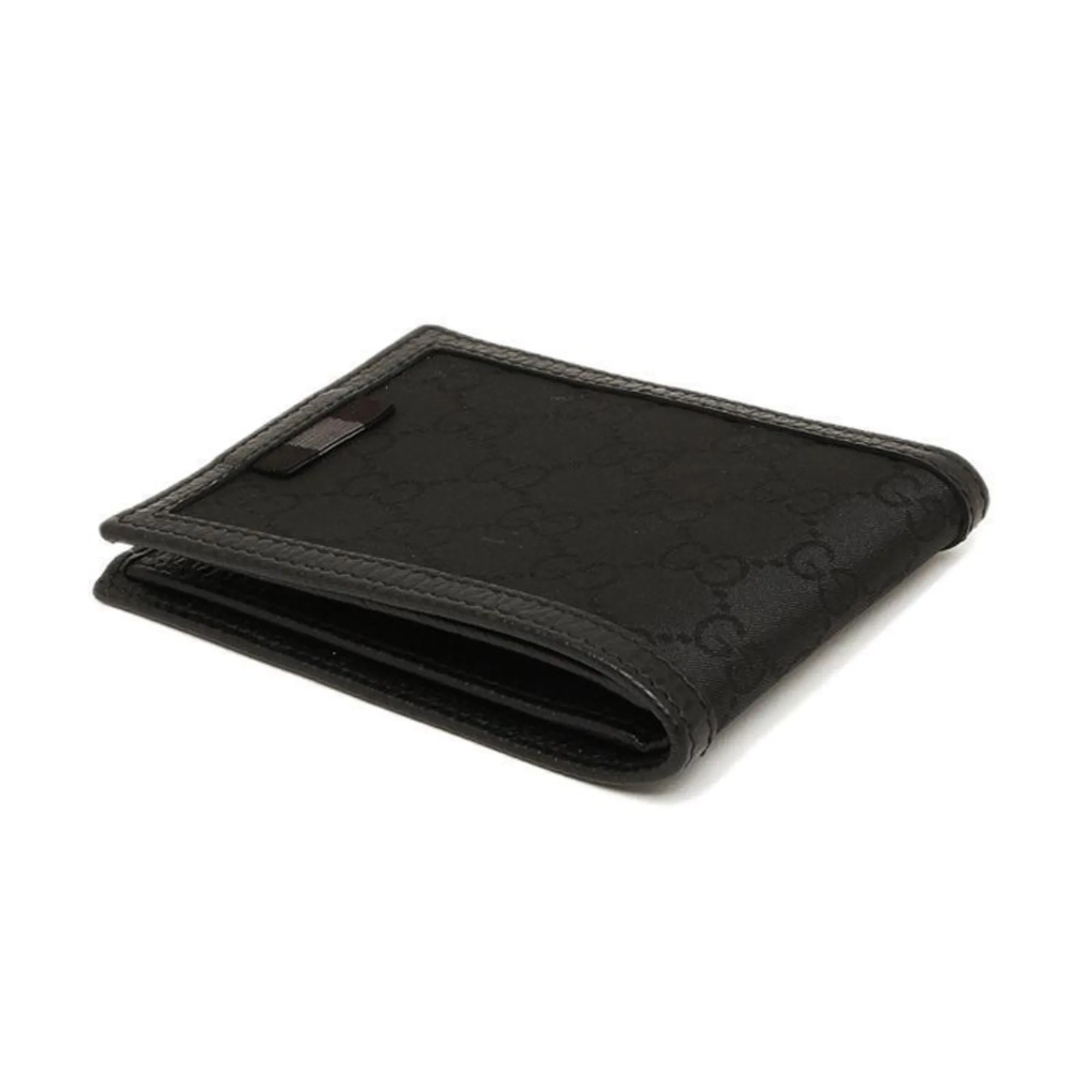 Gucci Men's GG Canvas Web Black Bifold Wallet