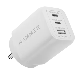 Fast-Charging 65W Hammer Gan Charger with USB and Type C Ports