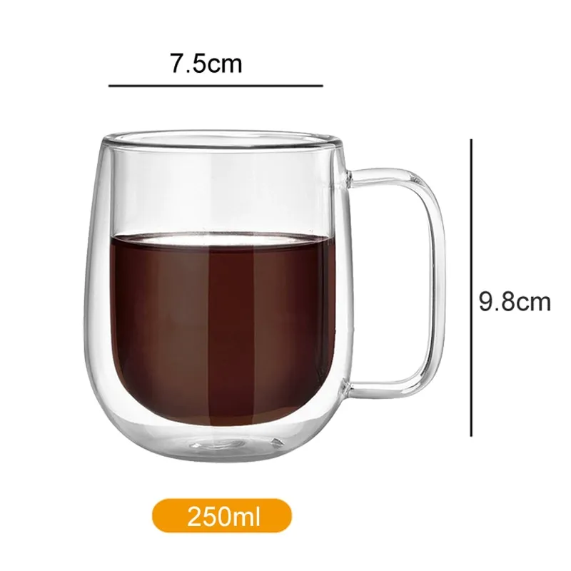 Handmade Double Thermal Insulated Glass Mug