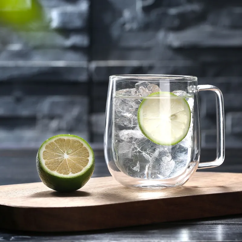 Handmade Double Thermal Insulated Glass Mug