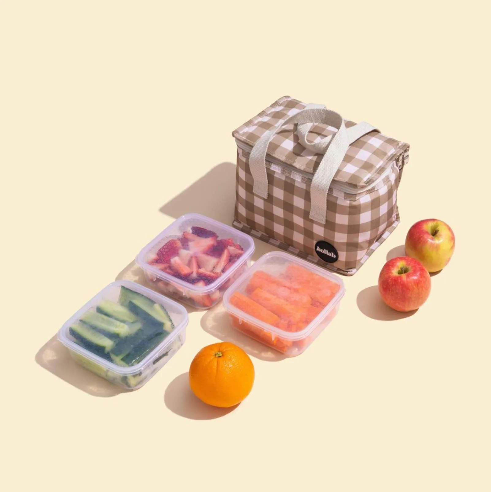 Kollab Insulated Lunch Bag - Rainbow Check