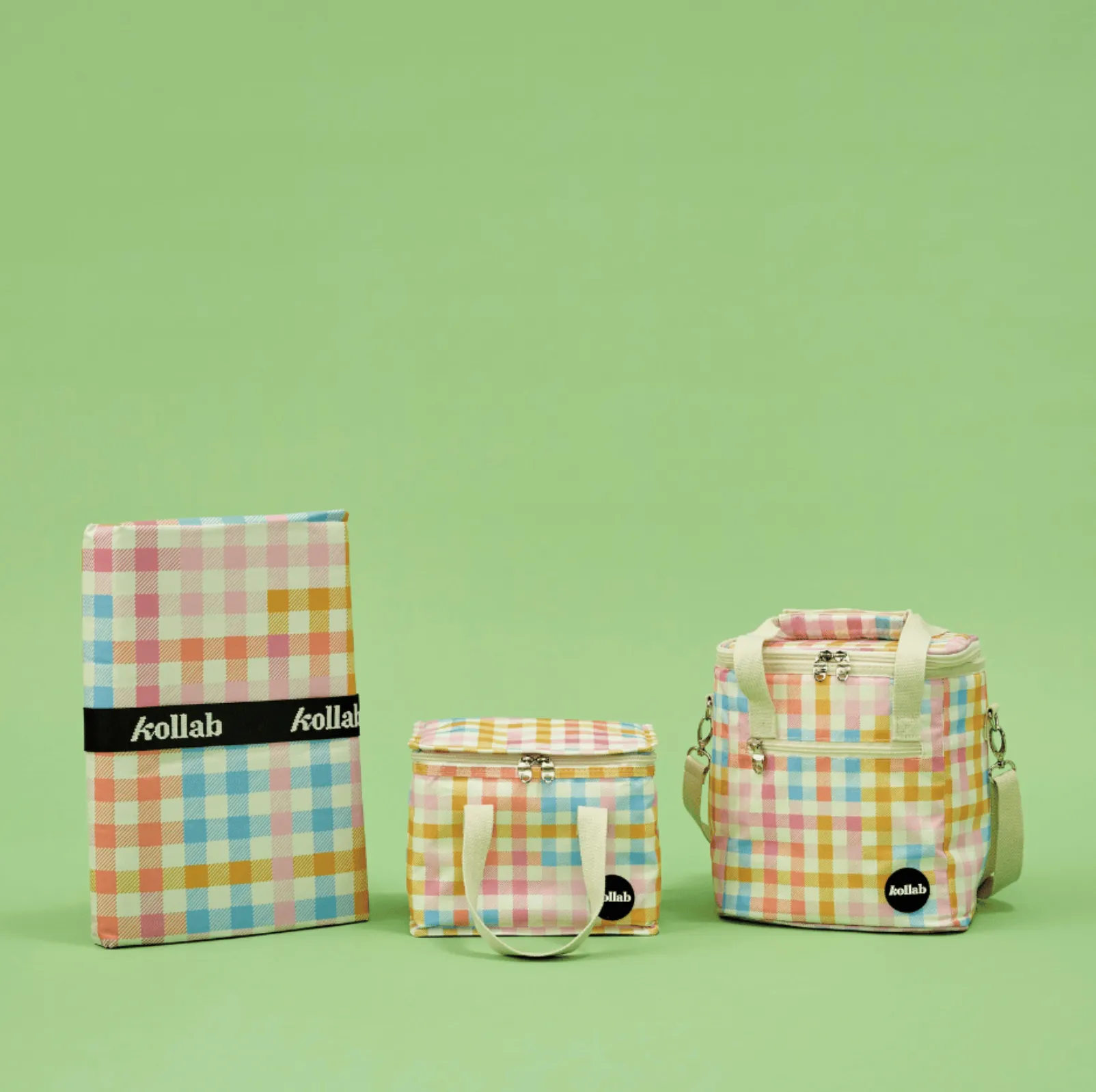 Kollab Insulated Lunch Bag - Rainbow Check