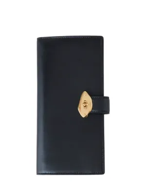 Lana Long Bifold Wallet Black High Gloss Leather