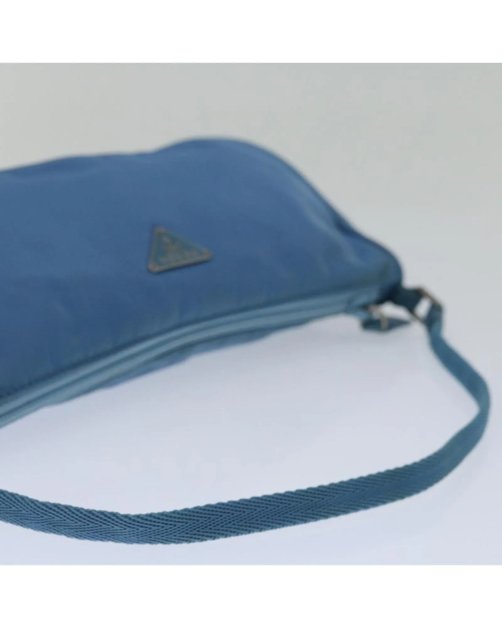 Light Blue Nylon Accessory Pouch by PRADA