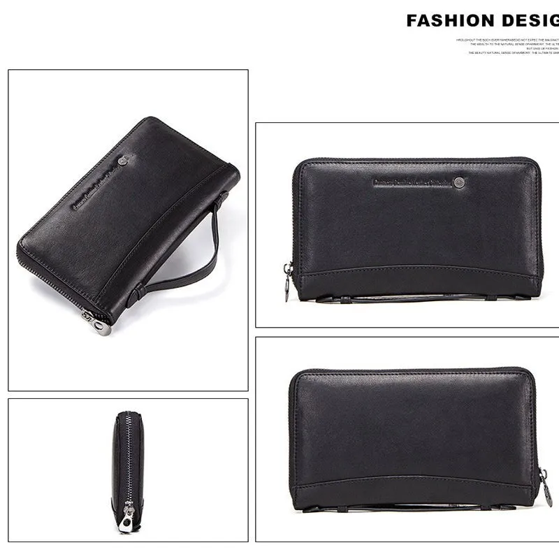 Luxe Vintage Cowhide Long Clutch Wallet