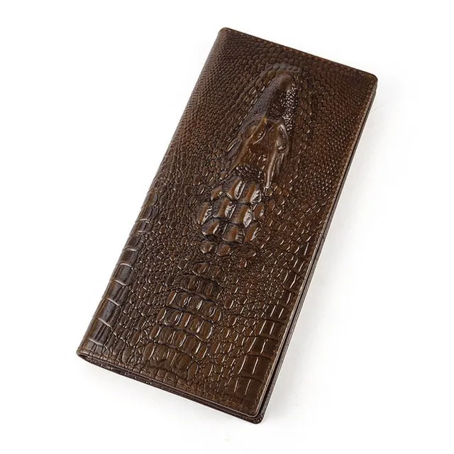 Luxury CrocLeather Exotic Pattern Long Wallets