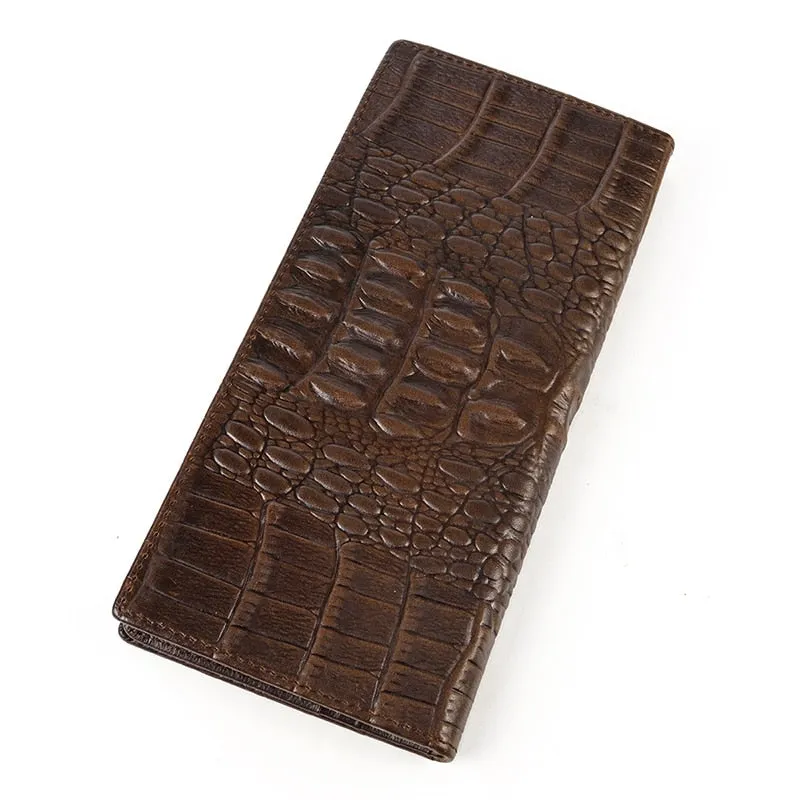 Luxury CrocLeather Exotic Pattern Long Wallets