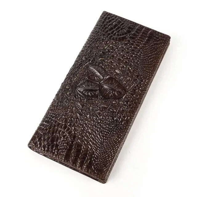 Luxury CrocLeather Exotic Pattern Long Wallets