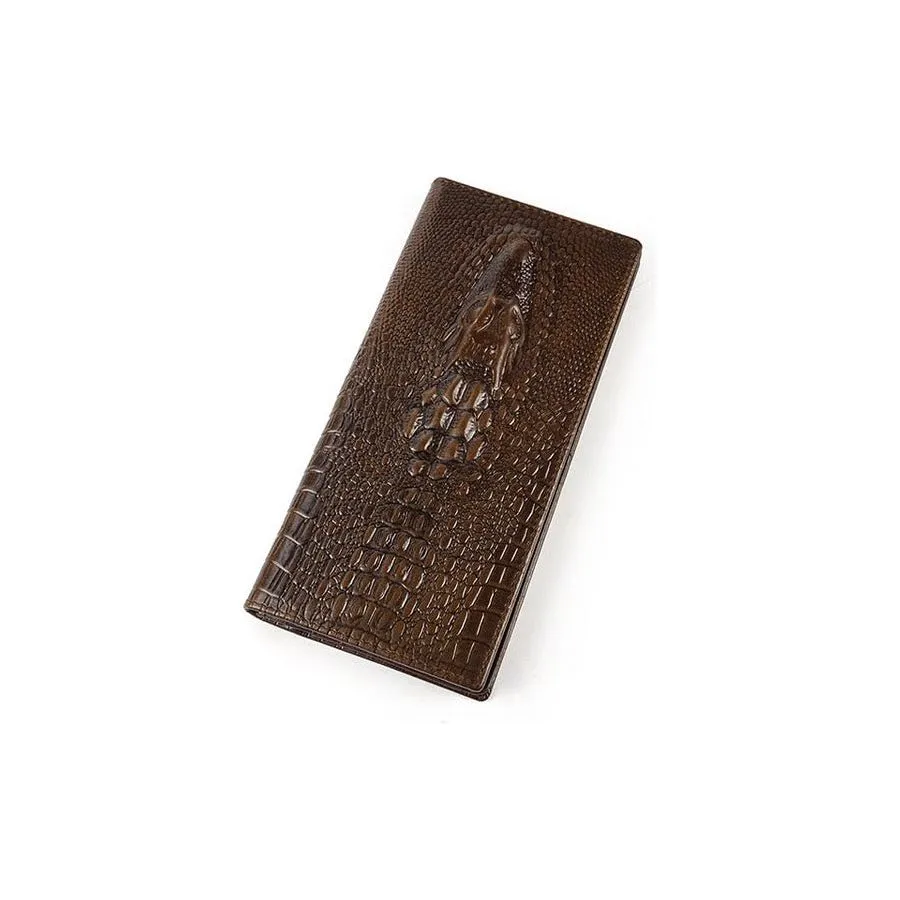 Luxury CrocLeather Exotic Pattern Long Wallets