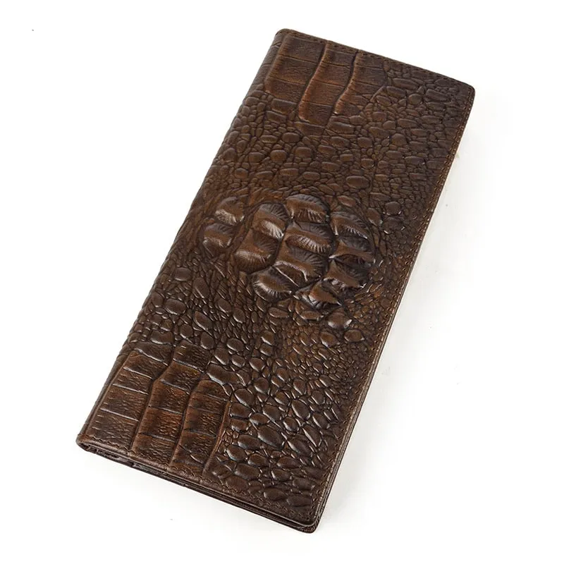 Luxury CrocLeather Exotic Pattern Long Wallets