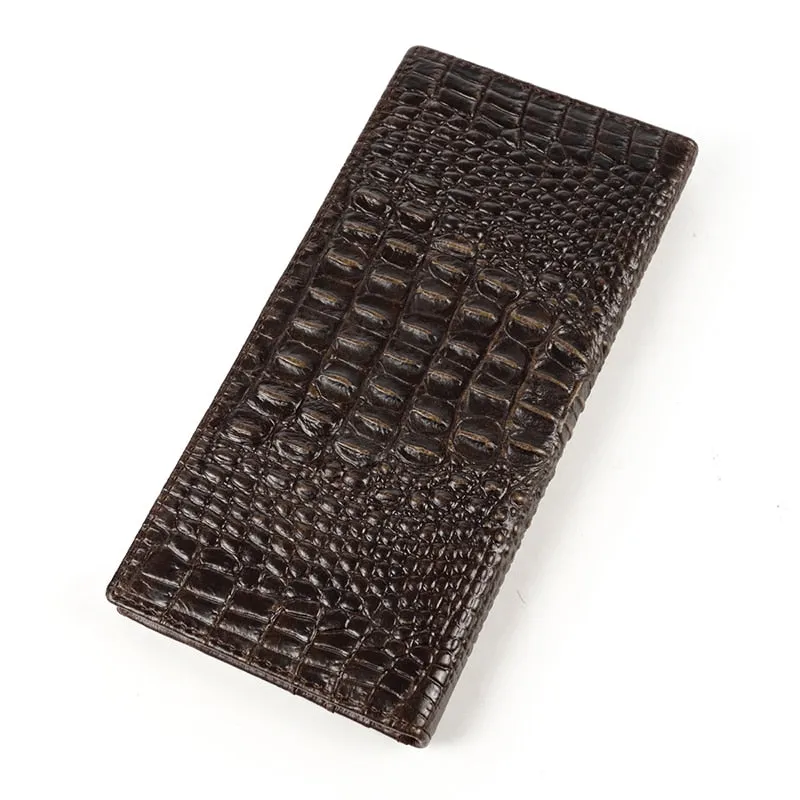 Luxury CrocLeather Exotic Pattern Long Wallets