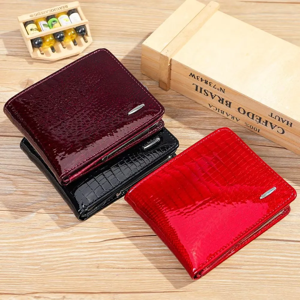 Luxury CrocLeather Short Zipper Wallets