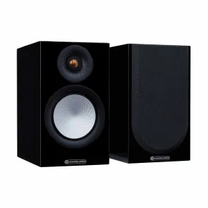 Monitor OPEN BOX Audio Silver 50 7G Bookshelf Speakers - Pair - Gloss Black-Satisfactory Condition