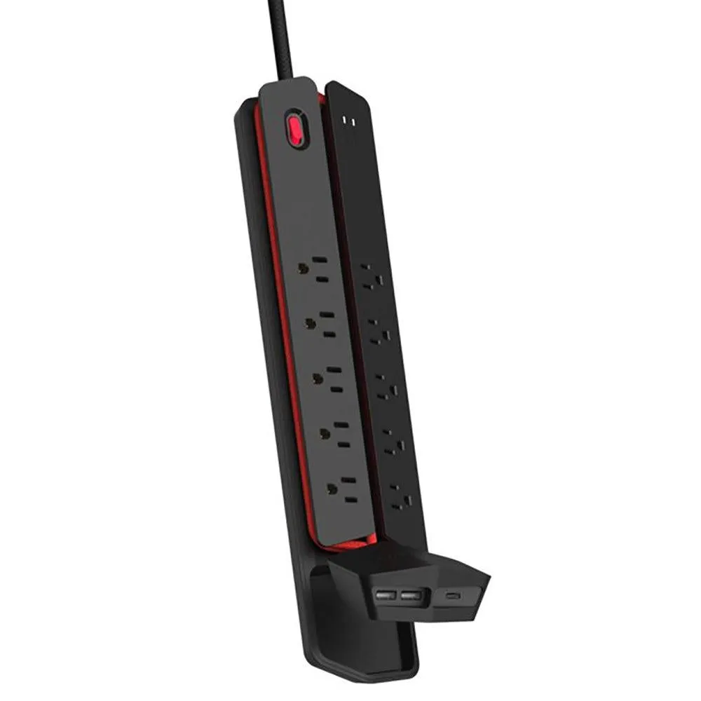 Monster  - Power Center Vertex XL 10 AC Outlet Surge Protector Black