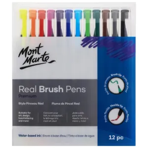 Mont Marte Premium Pen Set - Real Brush Pens 12pc