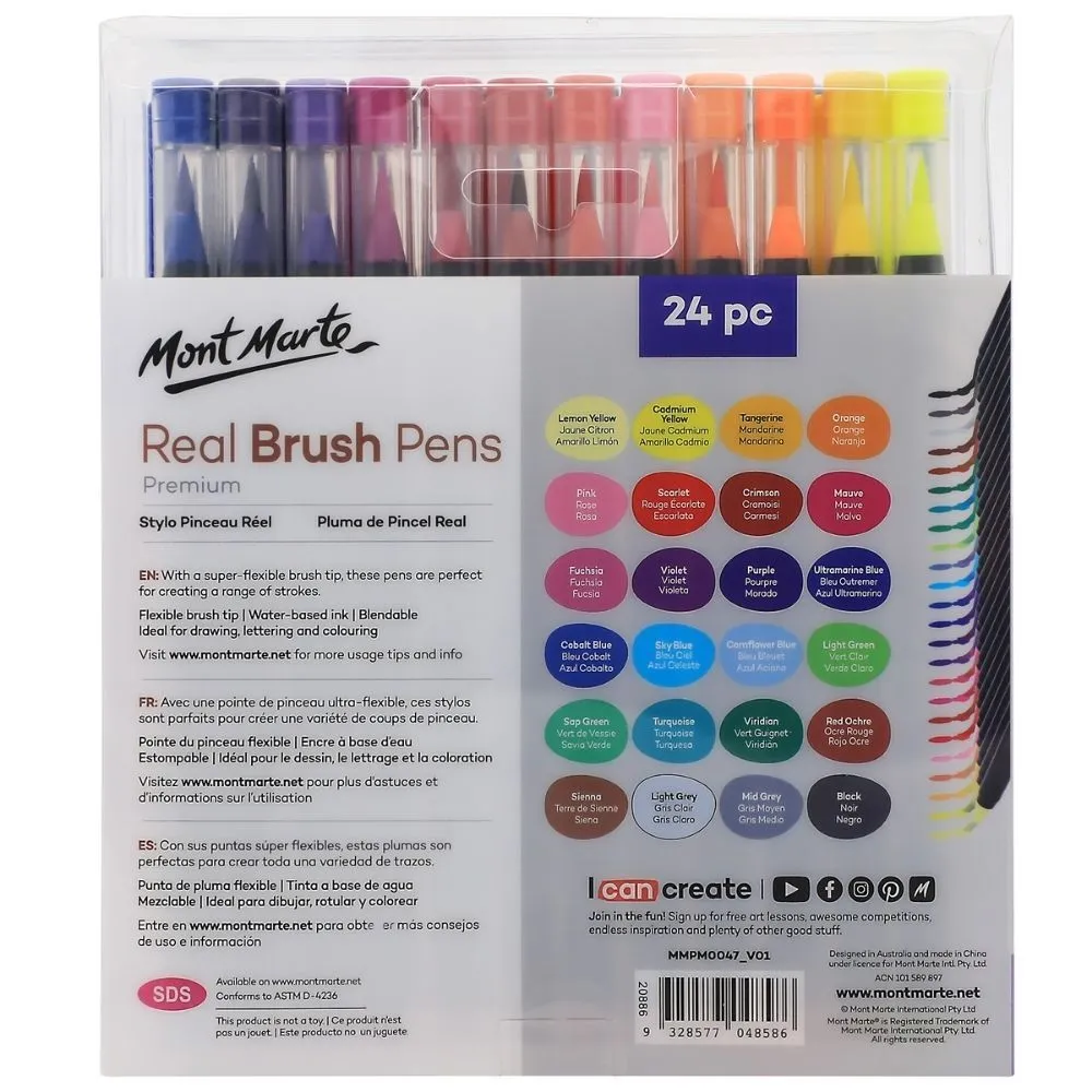 Mont Marte Premium Pen Set - Real Brush Pens 12pc