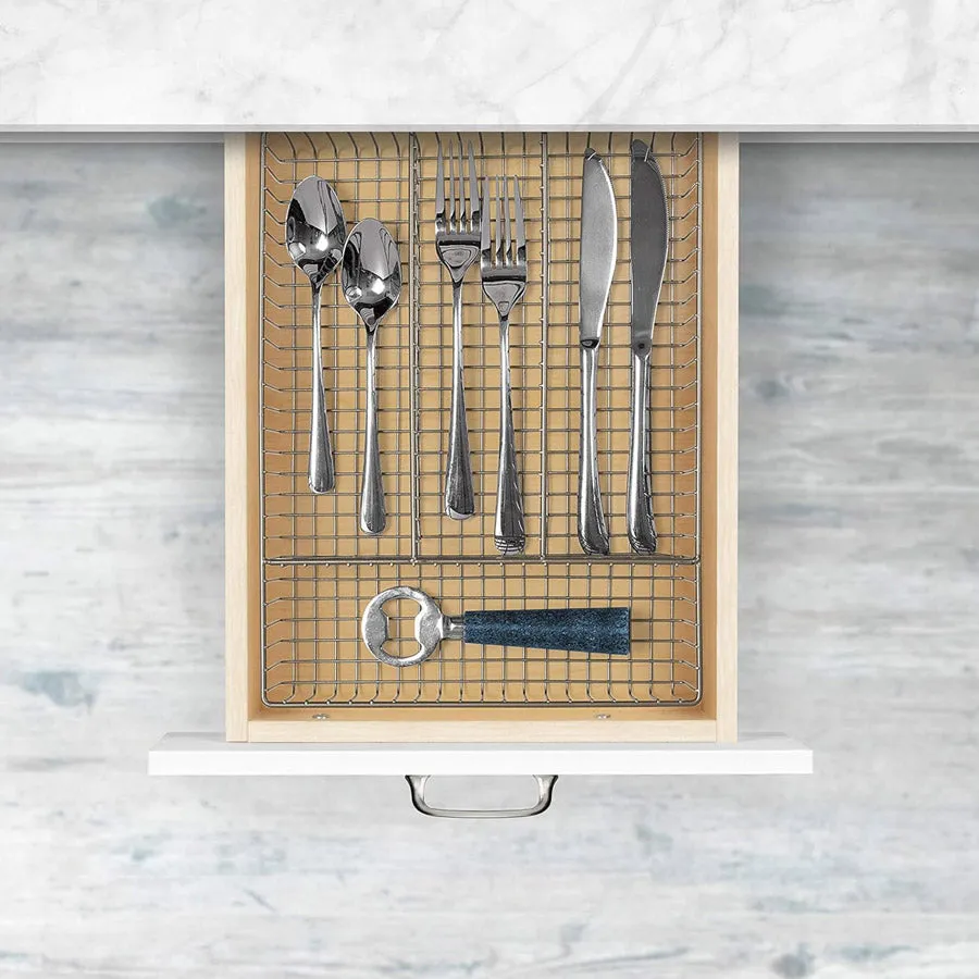 Nickel Wire Flatware Drawer Organizer