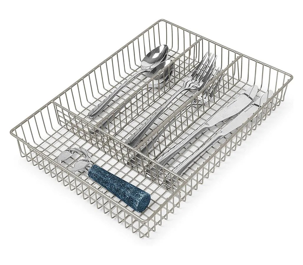 Nickel Wire Flatware Drawer Organizer