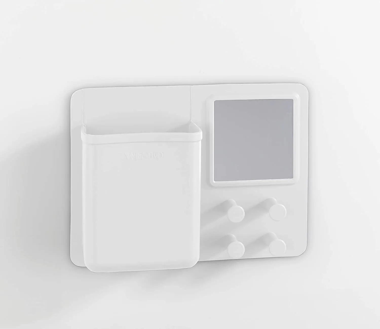 Organizer With Mirror and Hooks Ampio White