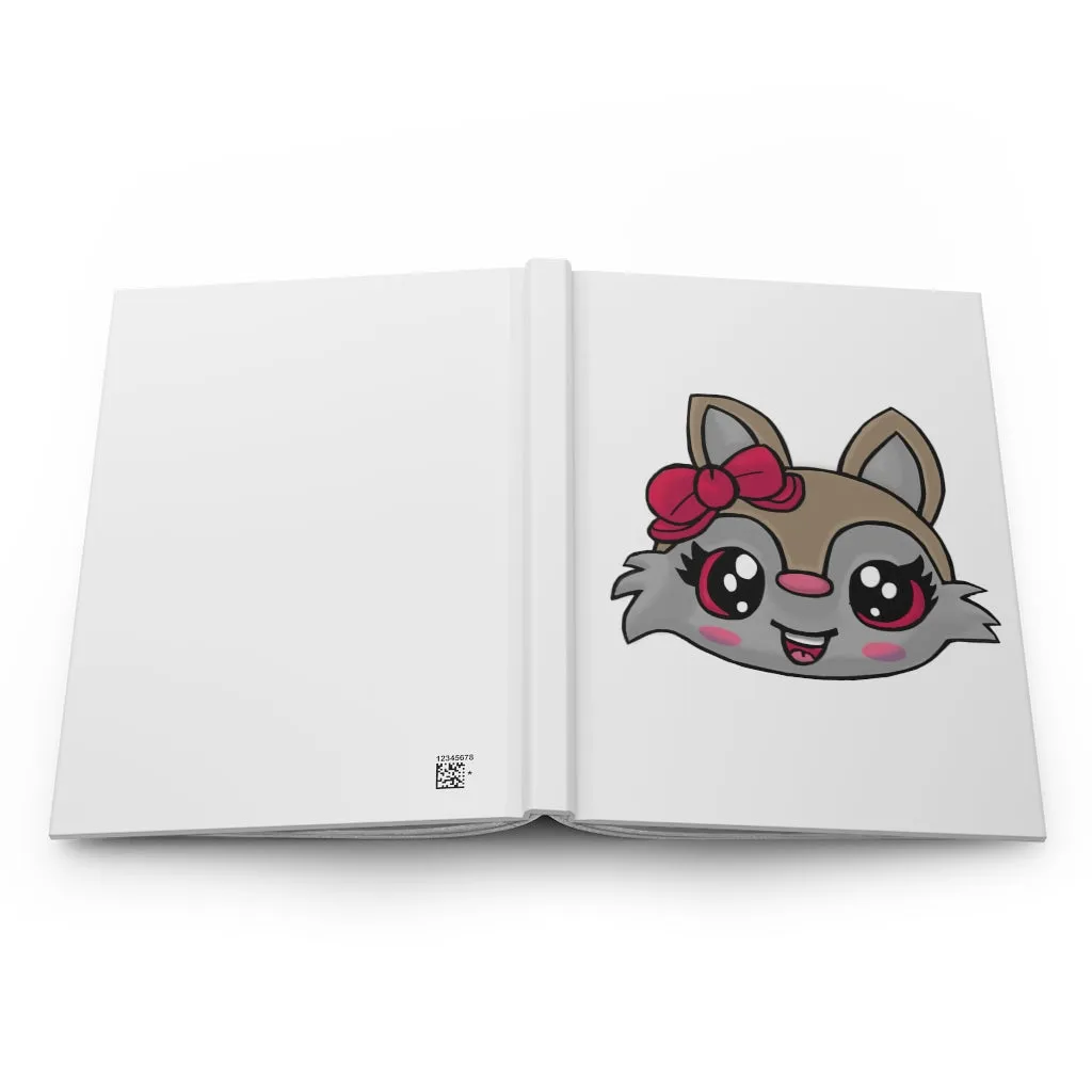 Pink Ribbon Brown Kitty Head Hardcover Journal Matte