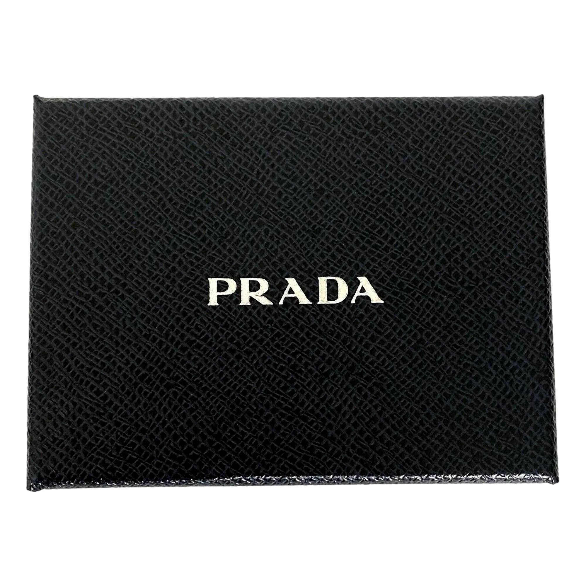 Prada Men's Vitello Micro Grain Grey Leather Vertical Card Holder