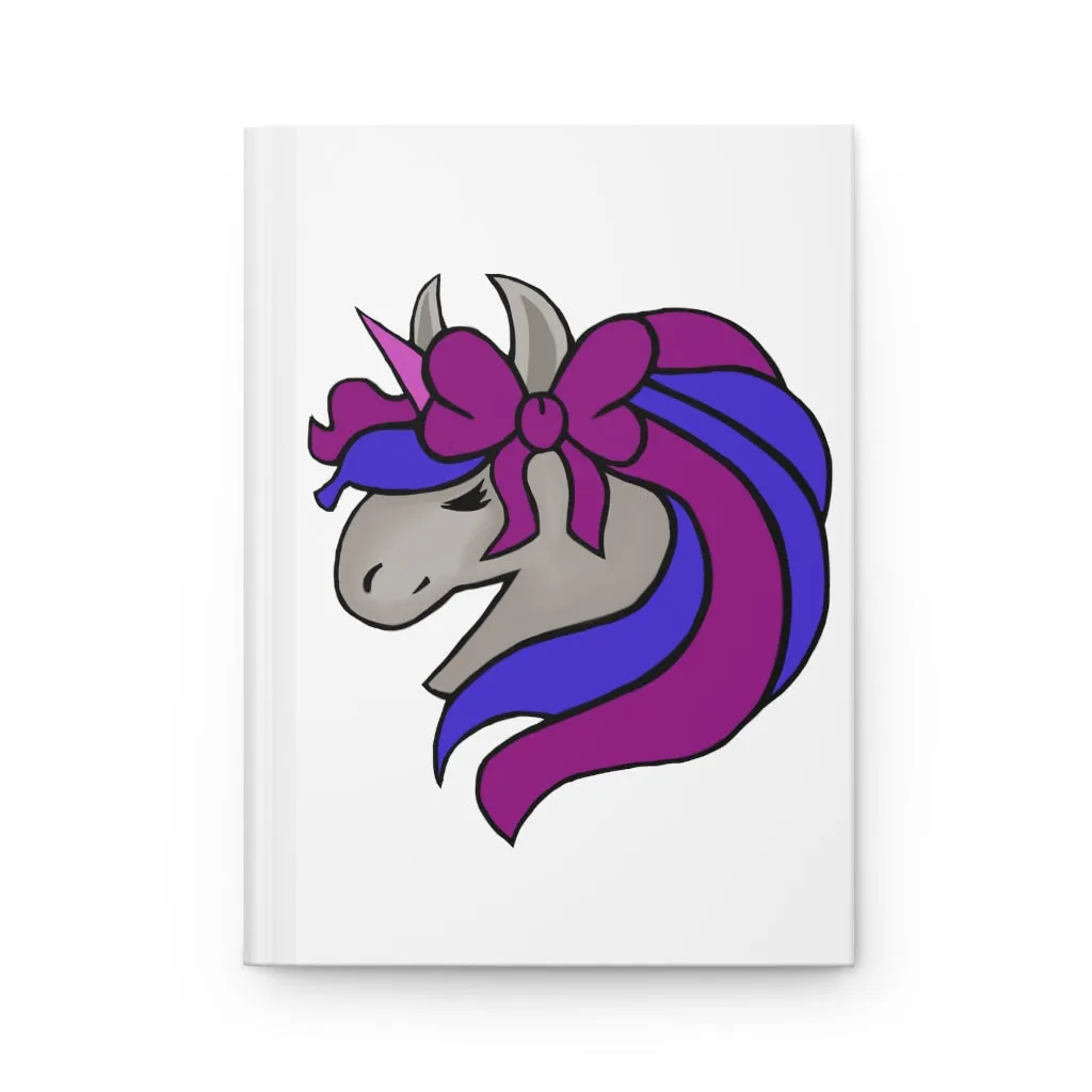 Purple and Blue Unicorn Head Hardcover Journal Matte