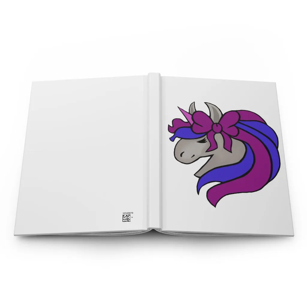 Purple and Blue Unicorn Head Hardcover Journal Matte