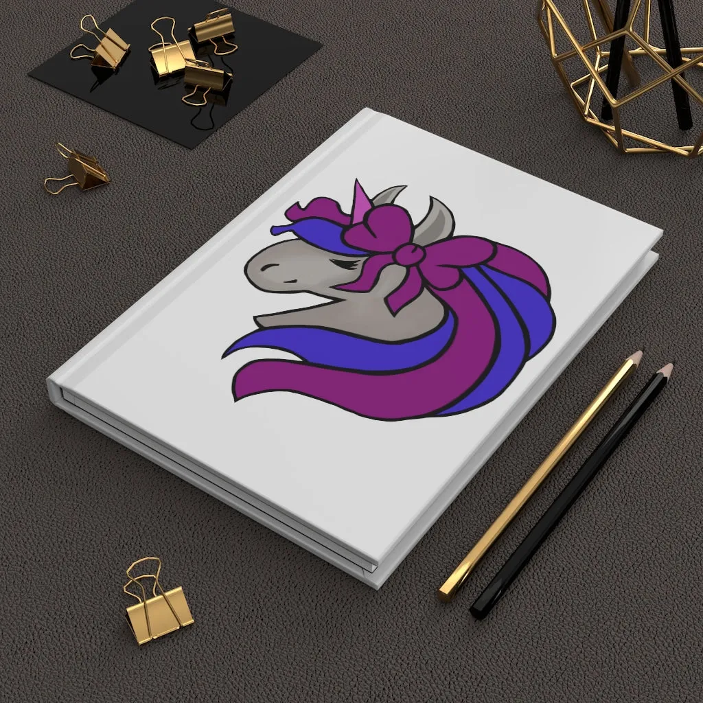 Purple and Blue Unicorn Head Hardcover Journal Matte