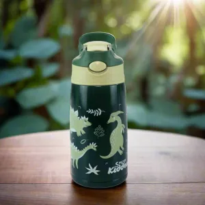 Smily Kiddos Insulated Water Bottle 450ml - Dino Theme Green