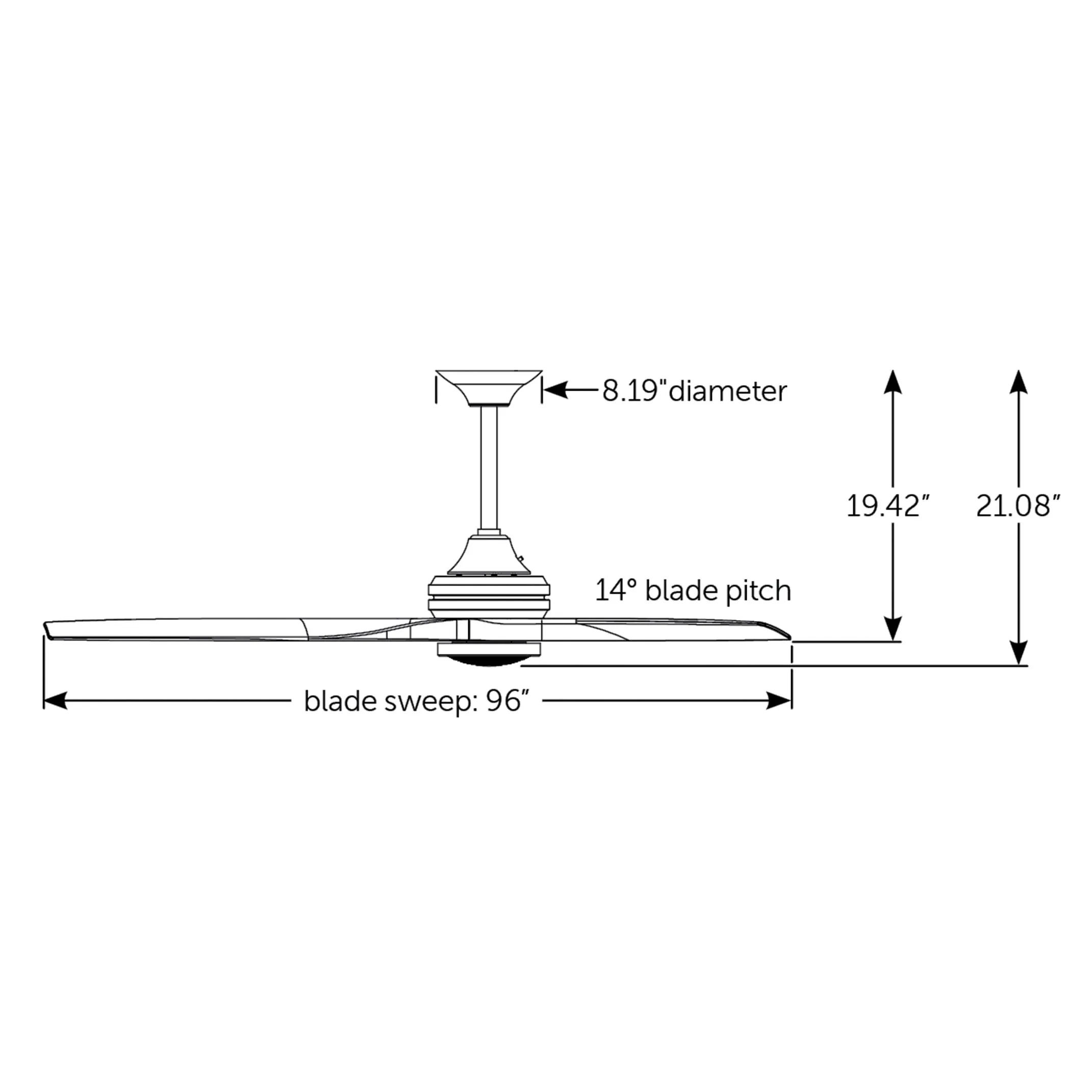 Spitfire DC 96 Inch Ceiling Fan